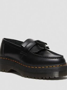 Dr. Martens Black Leather Kiltie Tassel Platform Loafer